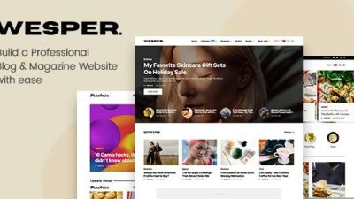 Fixed* Wesper v1.0.8 WordPress Theme for Blogs & Magazines