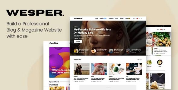Fixed* Wesper v1.0.8 WordPress Theme for Blogs & Magazines
