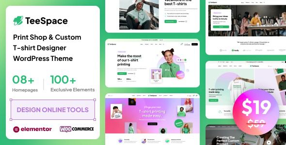 TeeSpace v.1.0.4 – Print Custom T-shirt Designer WordPress theme