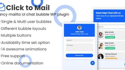 Click to mail v.1.0 – Fancy Mailto UI chat bubbles WordPress plugin