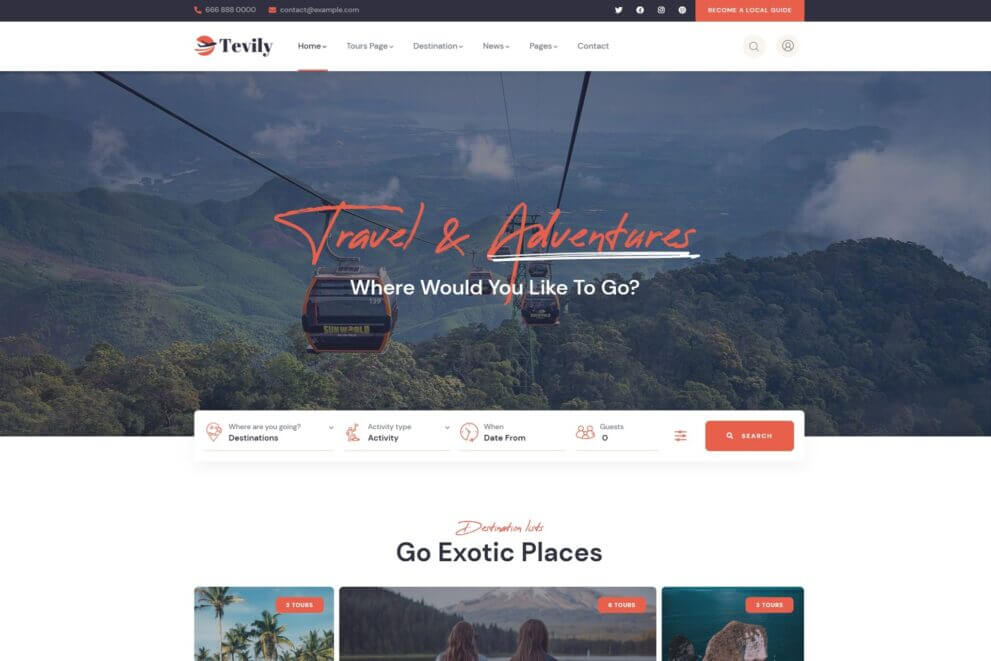 Tevily v1.1.4 – Travel & Tour Booking WordPress Theme