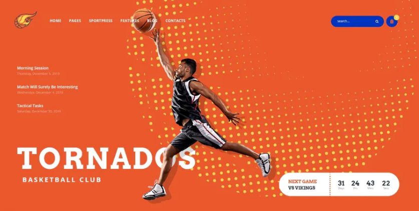 Tornados v1.1.7 Basketball NBA Team WordPress Theme #