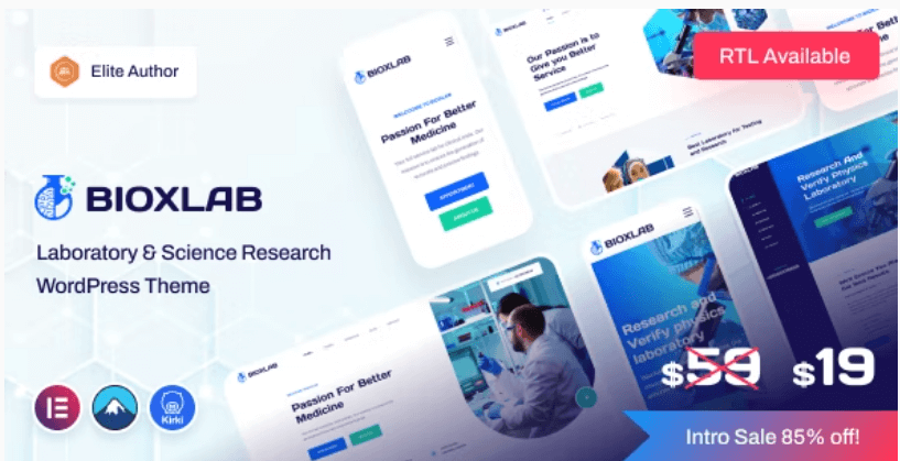 Bioxlab v.1.0.3 Laboratory & Science Research WordPress Theme