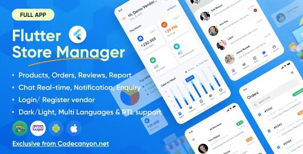 Flutter Store Manager Nulled App For Vendors Wordpress & Woocommerce Free Download