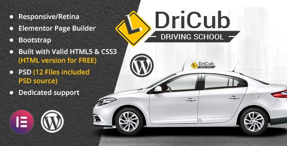 [Fixed*] DriCub Driving School WordPress Theme v2.5 + Core Plugins + Demo Importer