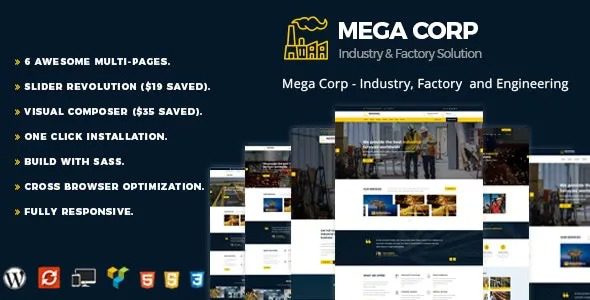 Megacorp Nulled Industry Factory and Energineering Theme Free Download