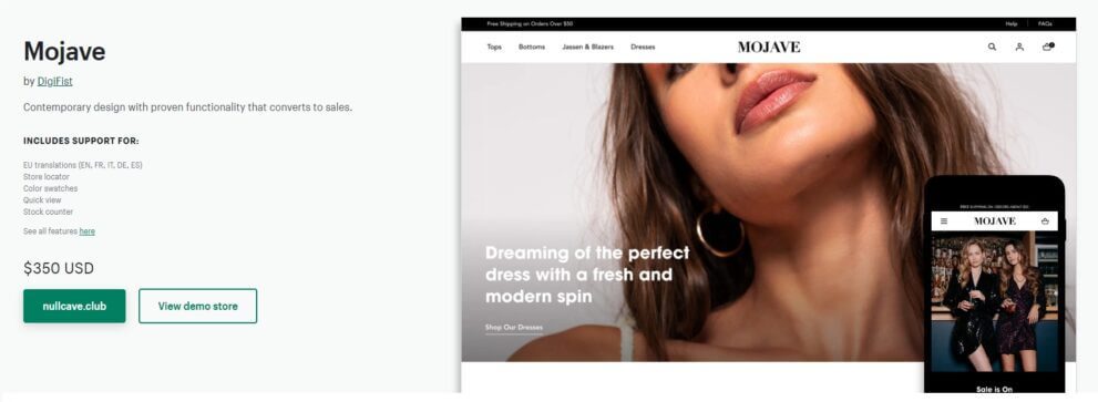 Shopify Mojave v2.0.3 – Ecommerce Website Template