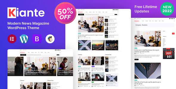 Kiante v1.0.1 News Magazine Modern WordPress Theme