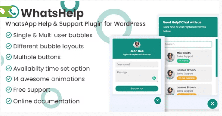 WhatsApp Chat Support Pro WordPress Plugin v1.1.1