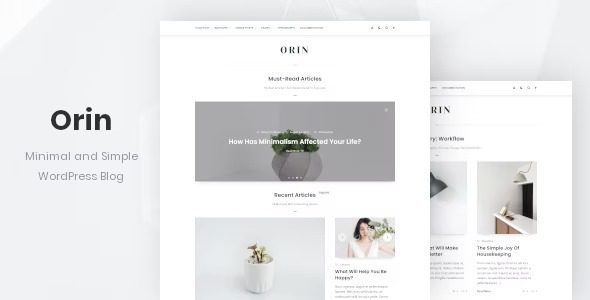 Orin v1.1.2 – Minimal Blog For WordPress