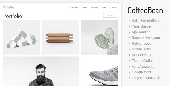CoffeeBean Nulled Easy & Simple Portfolio for Freelancers, Studios and Photographers Free Download