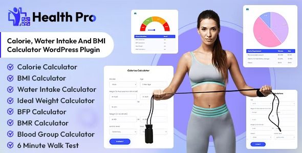 Health Pro Nulled Calorie, Water Intake and BMI Calculator WordPress Plugin Free Download