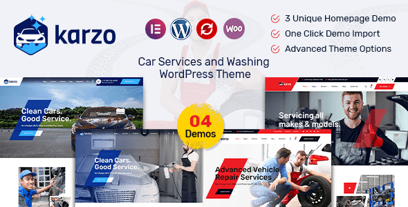 Karzo v1.6 – Car Service & Washing WordPress Theme
