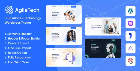 IT Solutions Service Technology Saas Software Startup WordPress Theme – Agiletech v1.0.2