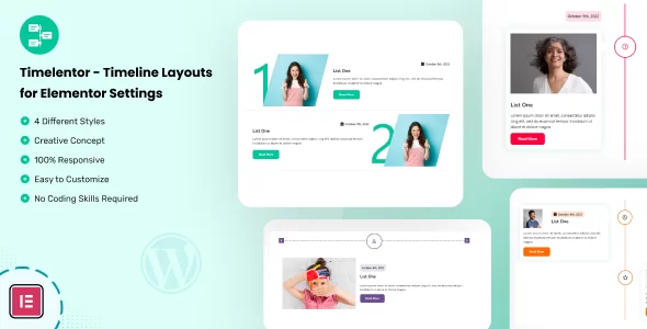 Timelentor v1.0 – Timeline Layouts for Elementor