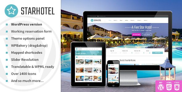 Starhotel v.3.0.3 – Hotel WordPress Theme GPL