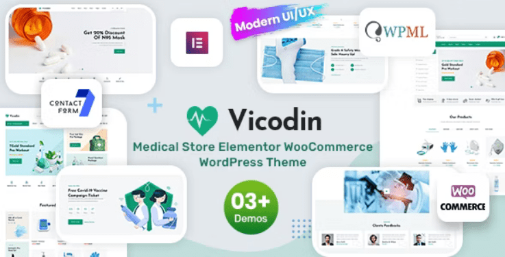 Vicodin Nulled Medical Store WordPress Theme Free Download