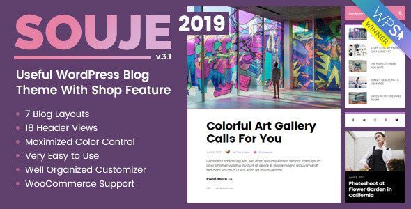 Souje v5.0.6 – Personal WordPress Blog Theme