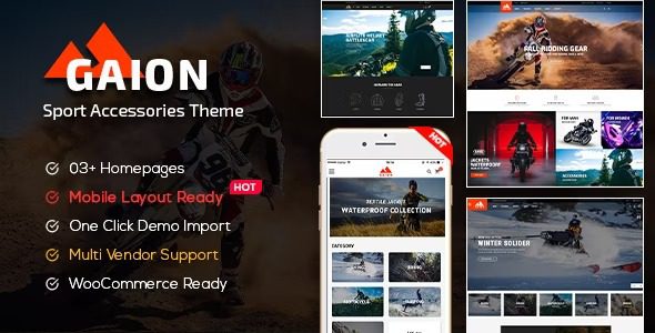 Gaion Nulled Sport Accessories Shop WordPress WooCommerce Theme Free Download