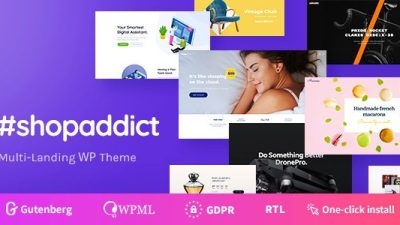 Shopaddict v1.0.9 WordPress Landing Pages Theme To Sell Anything