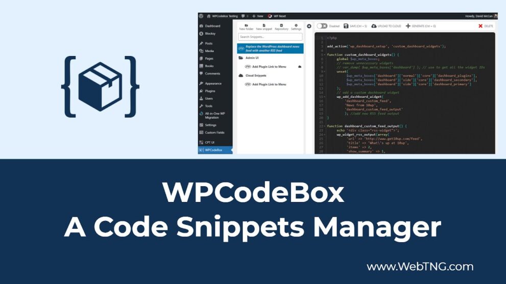 WPCodeBox v2.0.11 The easiest way to add Code Snippets to WordPress [Activated]