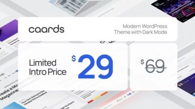 Caards Nulled Modern Blog & Magazine WordPress Theme with Dark Mode Free Download