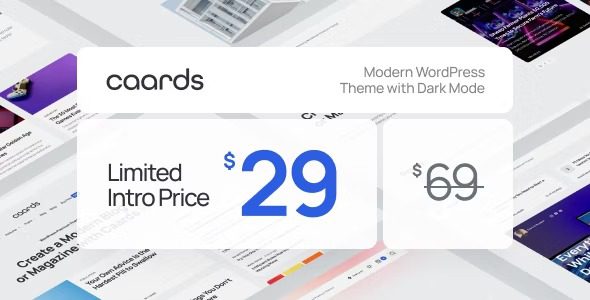 Caards Nulled Modern Blog & Magazine WordPress Theme with Dark Mode Free Download