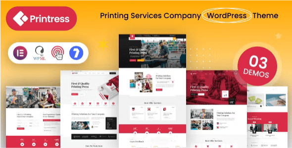 Printress Nulled Printing Services Company WordPress Free Download