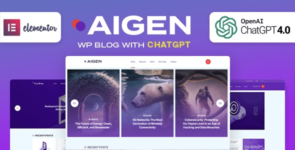 Aigen v1.0 – AI Inspired WordPress Blog Theme