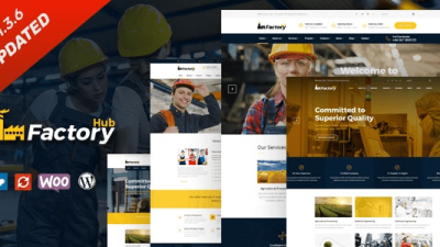 Factory HUB v1.3.6 – Industry and Construction WordPress Theme