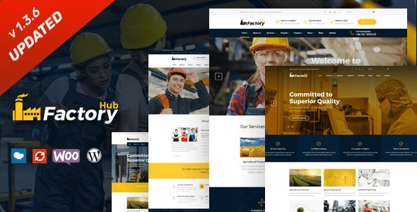 Factory HUB v1.3.6 – Industry and Construction WordPress Theme