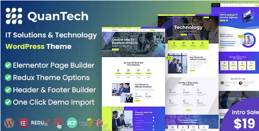 Quantech Nulled IT Solutions & Technology WordPress Theme Free Download