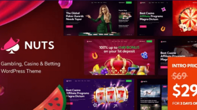 Nuts Nulled Gambling, Casino & Betting WordPress Theme Free Download