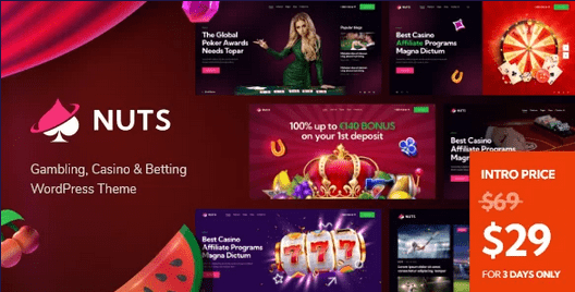 Nuts Nulled Gambling, Casino & Betting WordPress Theme Free Download