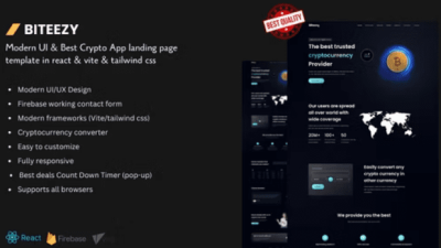 Biteezy Nulled The best trading cryptocurrecy landing page Free Download