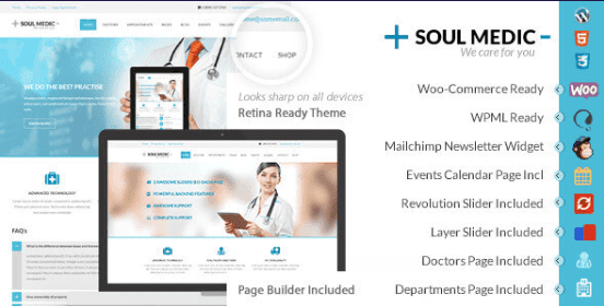 SoulMedic Nulled Hospital & Doctor WordPress Theme Free Download