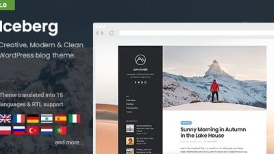 Iceberg Nulled Simple & Minimal Personal Content-focused Wordpress Blog Theme Free Download