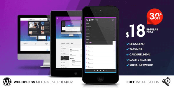 QuadMenu v3.0.4 Themes Developer Mega Menu