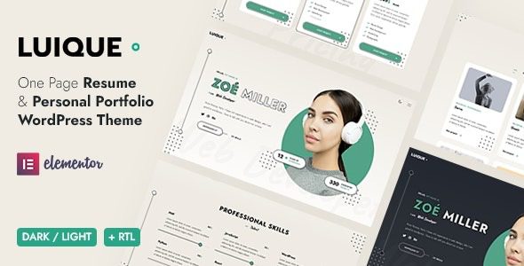 Luique v1.2.2 Personal Portfolio WordPress Theme (Activated)
