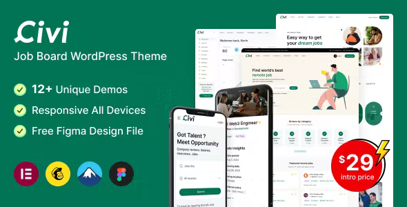 NFixed** Civi – Job Board WordPress Theme 1.0.5