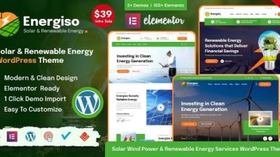 Energiso v1.0 Solar & Renewable Energy WordPress Theme