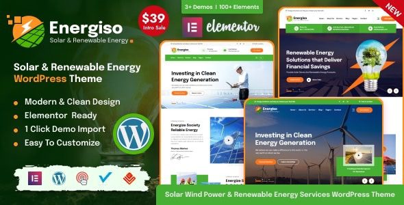 Energiso v1.0 Solar & Renewable Energy WordPress Theme