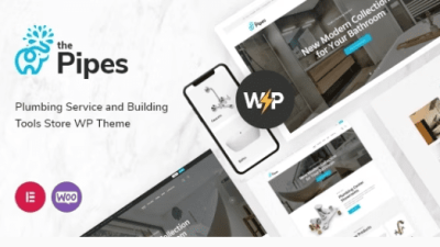 The Pipes Plumbing Service and Building Tools Store WordPress Theme Nulled