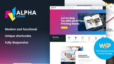 AlphaColor (v1.4.7 Activated) Type Design Agency & 3D Printing Services WordPress Theme + Elementor