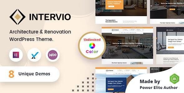Intervio v2.3 (March 22, 2023) – Interior and Architecture WordPress Theme + RTL