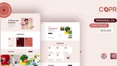 Copr Nulled One Page Personal Portfolio, CV and Resume WordPress Theme Free Download