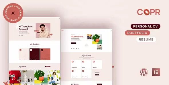Copr Nulled One Page Personal Portfolio, CV and Resume WordPress Theme Free Download
