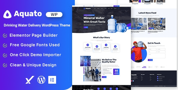 Aquato v1.0.0 Drinking Water Delivery WordPress Theme