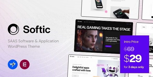 Softic Nulled SAAS Software & Application WordPress Theme Free Download