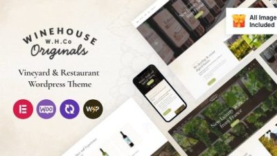 Wine House Vineyard & Restaurant Liquor Store WordPress Theme Free Download